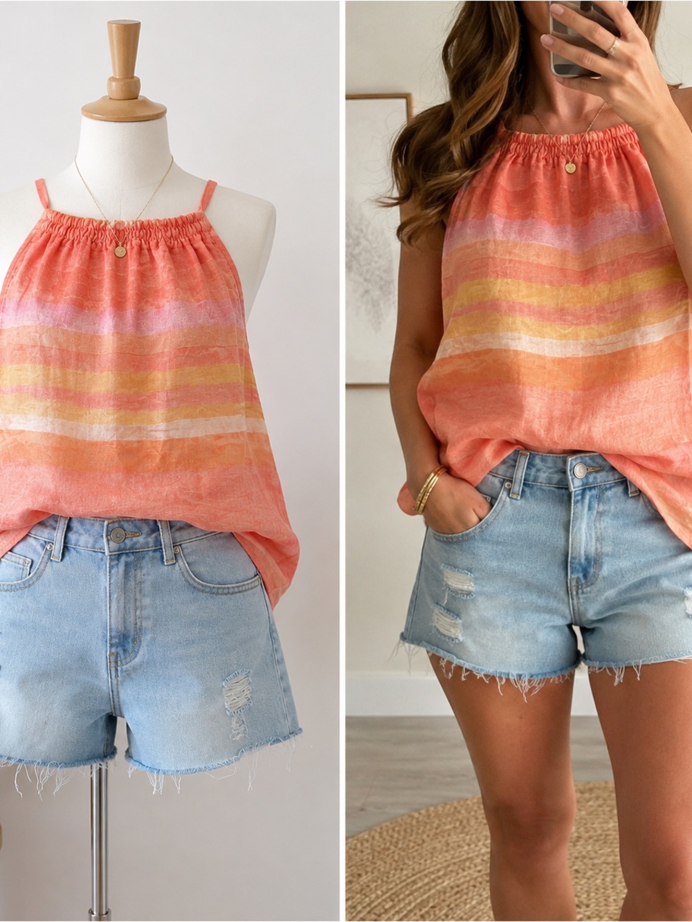 Cloth & Stone(Anthropologie)Top M + NWT Avec Les Filles Shorts Summer Bundle